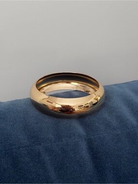 Big Gold Bracelet Bangle Wide Chunky Gold tone   Metal Costume Statement